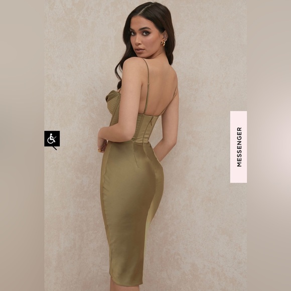 House of CB Myrna Olive Corset Slip Dress - Picture 5 of 11